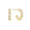 Gold Bezel Beaded Huggie Hoop Earrings